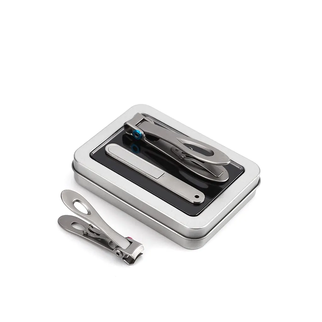 Manicures, Pedicure Kits, Nail Clippers, Manicure Pedicure Built-in Nail File Nail Clipper Set Household Mini Ladies and Man 3 Pieces Silver Professional Grooming Kits (Color : Silver)