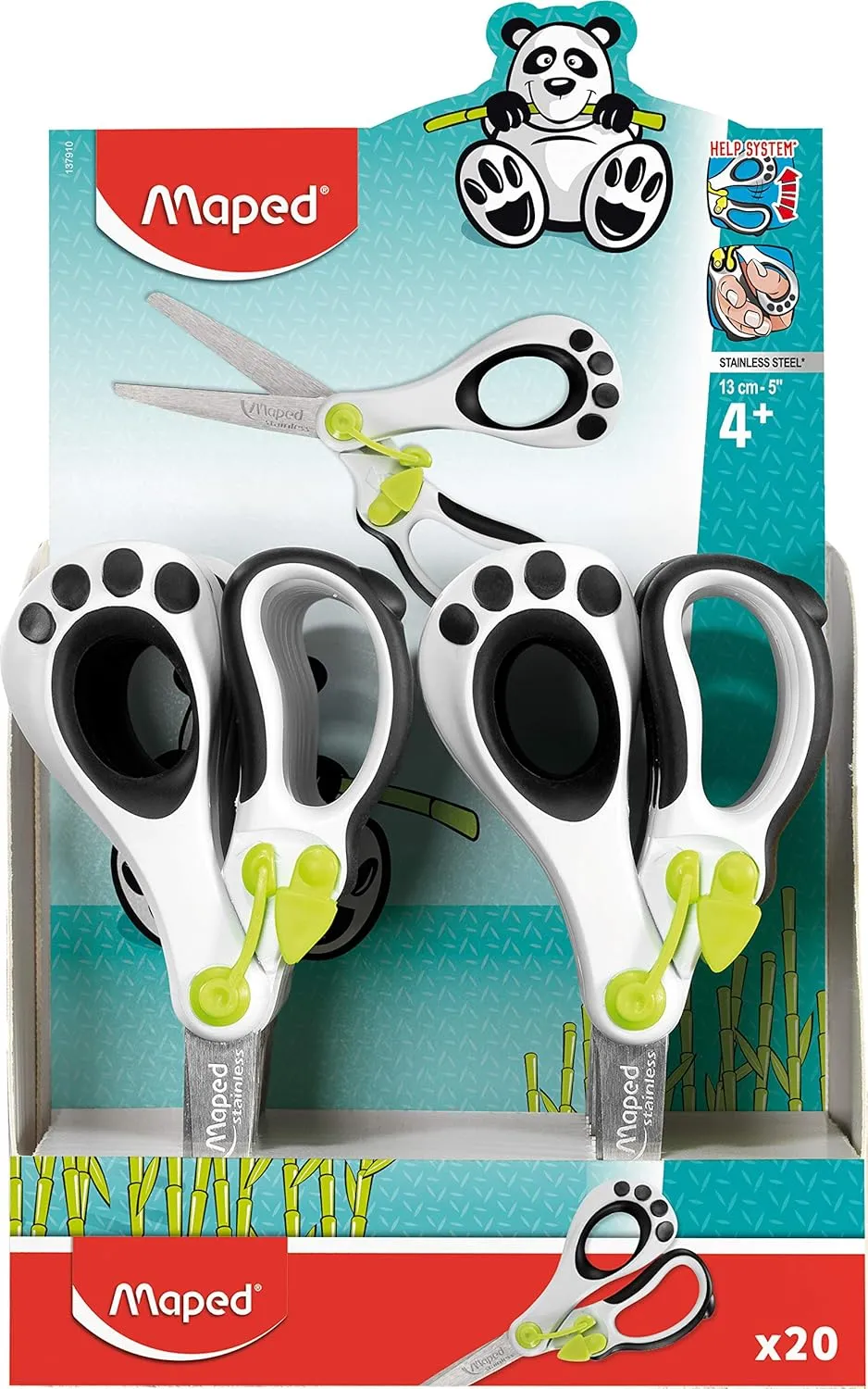 Maped Helix USA - Koopy Spring-Assisted Educational Scissors, 5 Inch - Crafting School Projects - Safe Cutting - Ergonomic Design - Pack of 20