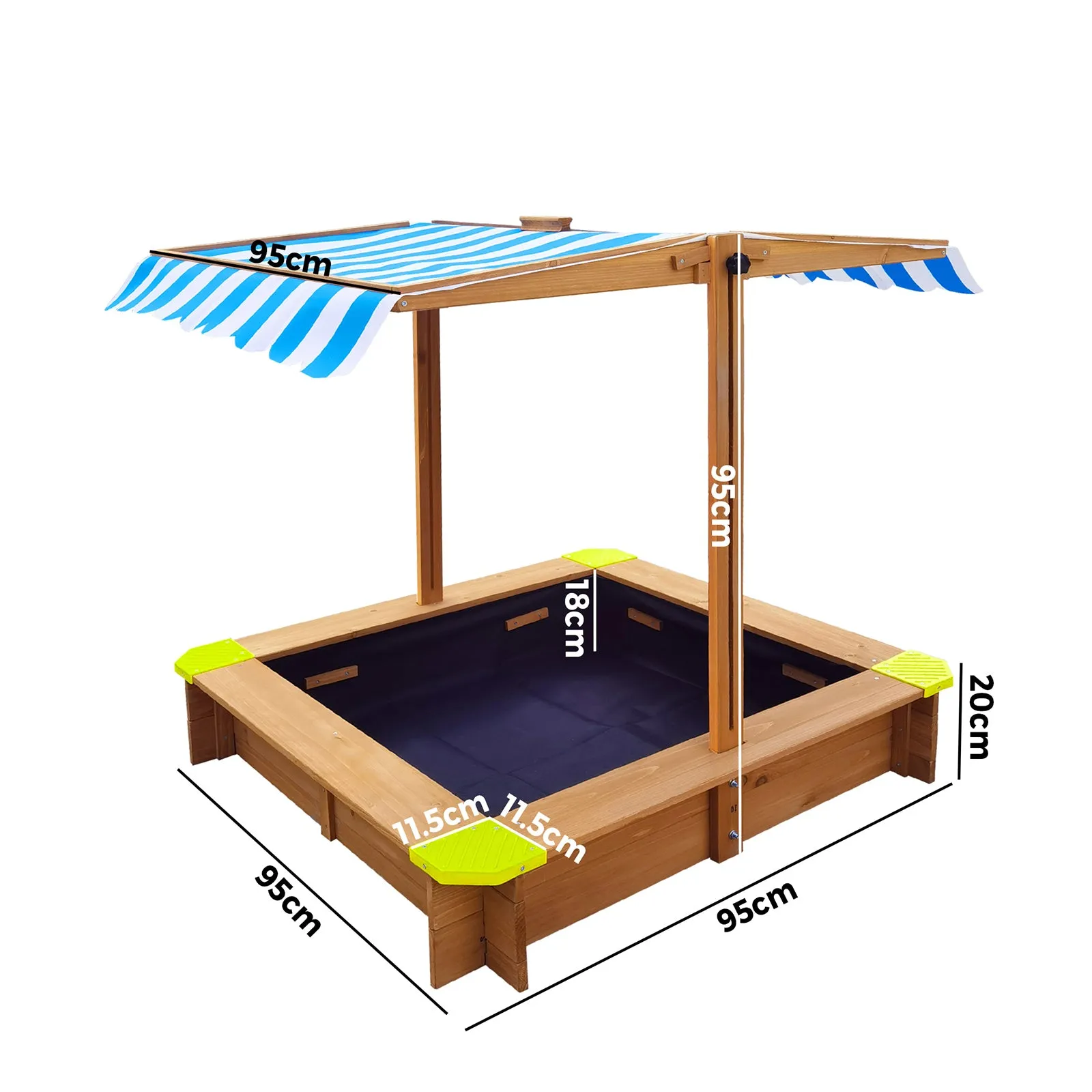 Mazam Kids Sandpit Outdoor Toys Wooden Sandbox Beach Play Box Children Canopy