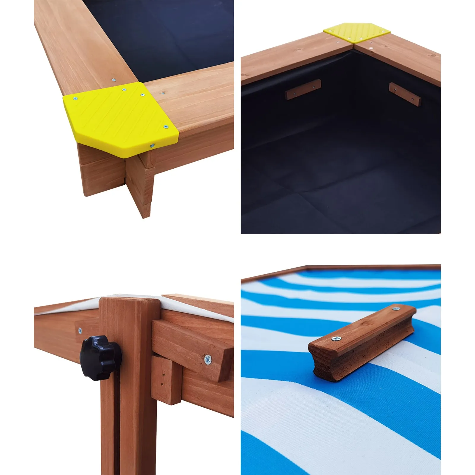 Mazam Kids Sandpit Outdoor Toys Wooden Sandbox Beach Play Box Children Canopy
