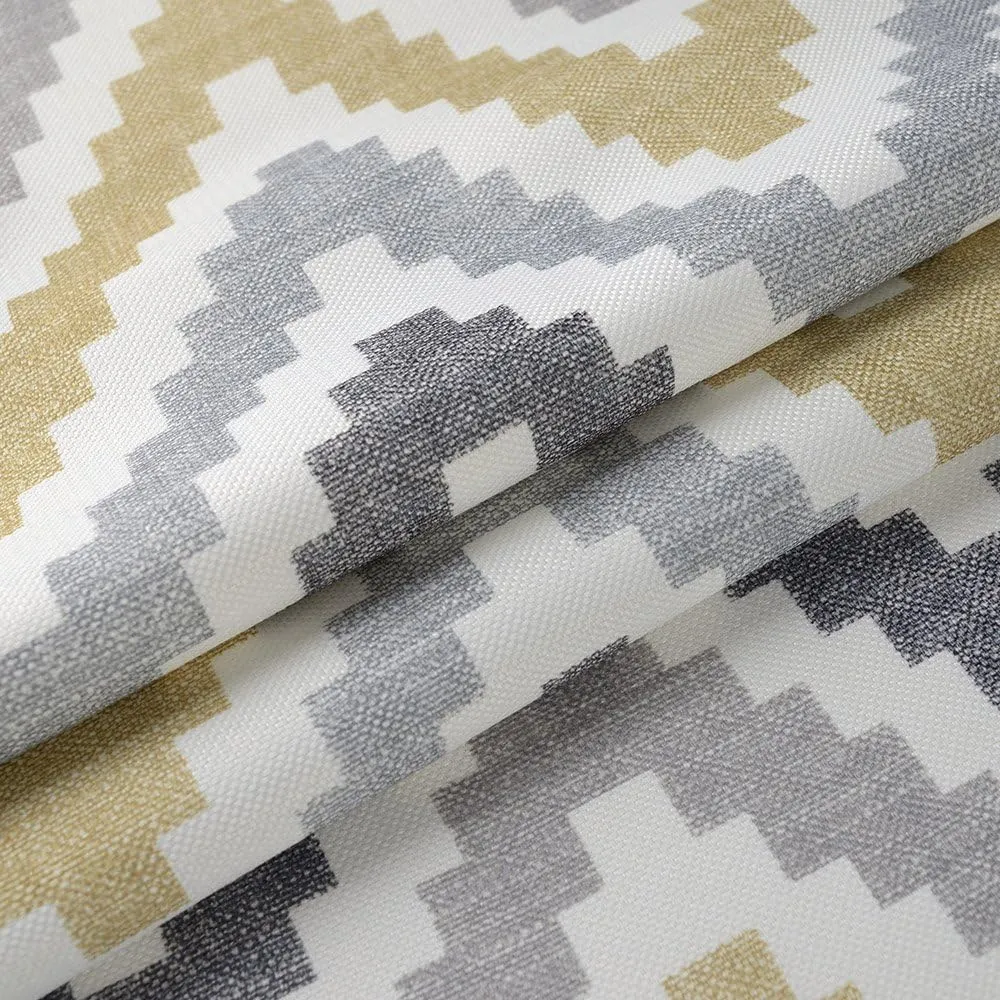 Melodieux Chevron Grommet Top Window Curtains for Living Room, 52 by 84 Inch, Yellow (1 Panel)