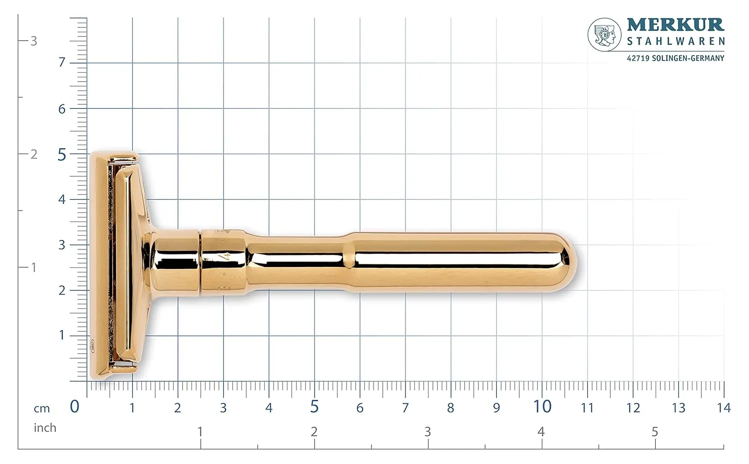 MERKUR FUTUR 702 Adjustable Double Edge Safety Razor - Bright Gold, Adjustable Razor With Dial, Made in Germany, Plastic-Free, Snap-On Cap Design, Straight Bar