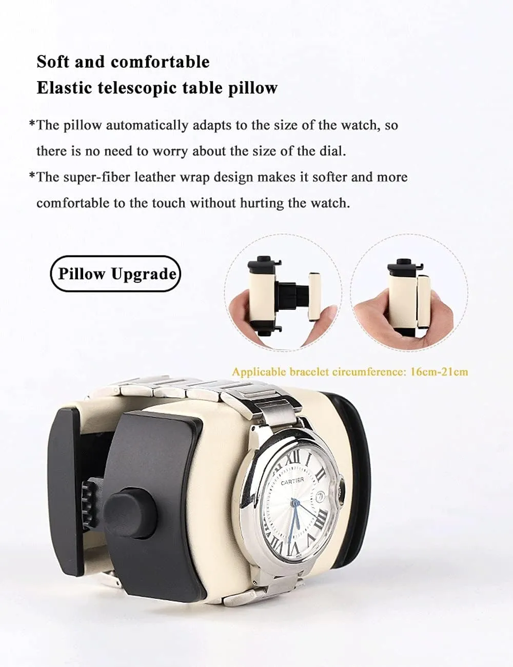 Microfiber Leather Watch Winder, 4slot, Quiet Motor, Fiberboard Case, Smart Touch, Acrylic, LED Light, 6 Modes, Watch Shaker Watch Winder Display Watch Box Case Watch Storage
