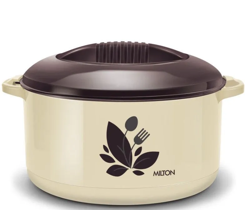 MILTON Orchid 13500 Inner Steel Casserole, 12.5 litres, Tan | PU Insulated | BPA Free |Odour Proof | Food Grade | Easy to Carry | Easy to Store | Ideal for Chapatti | Roti | Curd Maker