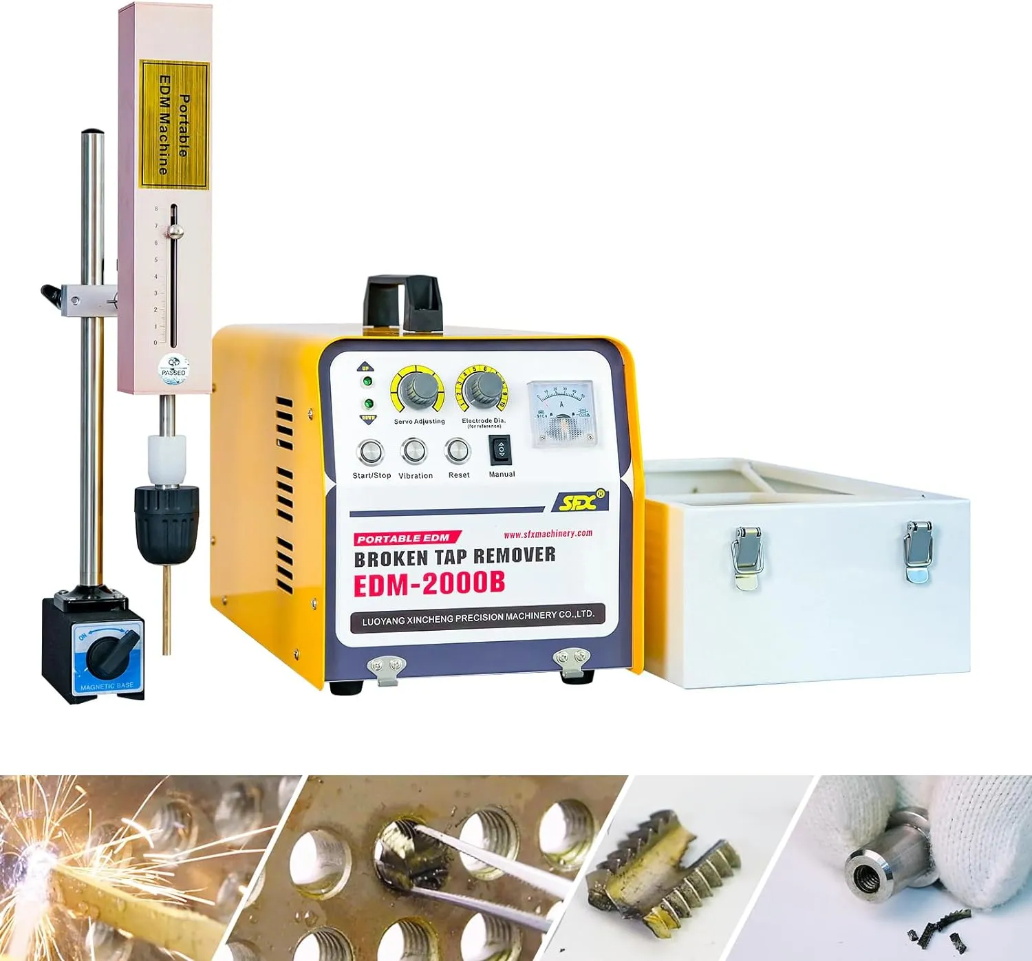 MINI EDM-2000B Broken Tap Remover, Spark Erosion, Portable EDM Drilling Machine Remover, 110V, 2000W, Depth Setting