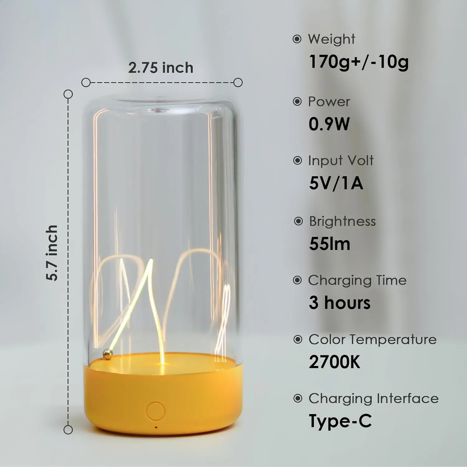 Mini Minimalist Table Lamp Cordless LED Desk Lamp Rechargeable Modern Night Lights Portable Nightstand Lamps Unique Ambient Light Mood Lighting for Bedroom, Beside, Nursery