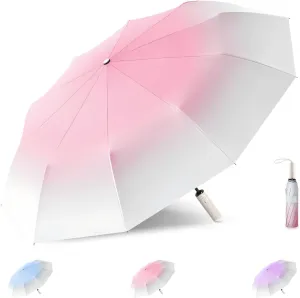 Mini Travel Umbrella Purse with Case Compact, Lightweight, UV Umbrella UPF 50  Sun Protection, Windproof Portable Parasol for Women, Men & Kids