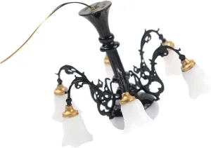 Miniature Ceiling Lamp Model Chandelier Abs Metal Sturdy Decorative Light Perfect for Miniature House Decor