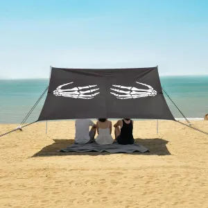 Minimalist Design of Hands Beach Canopy Tent Anti-UV & Wind Resistant, Camping Sun Shelter Easy Setup Portable,Outdoor Shade Tents with Sandbags,Sand Shovels,Ground Pegs & Stability Poles