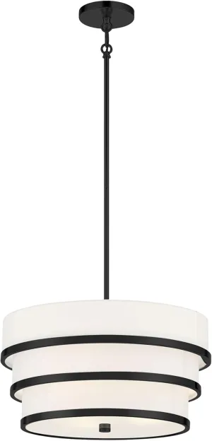 Minka Lavery 2443-66A Cascade Pendant, 3-Light, 180 Total Watts, 18-in H x 22-in W, Coal Black