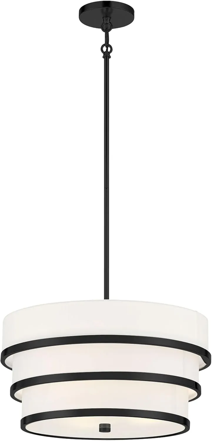 Minka Lavery 2443-66A Cascade Pendant, 3-Light, 180 Total Watts, 18-in H x 22-in W, Coal Black