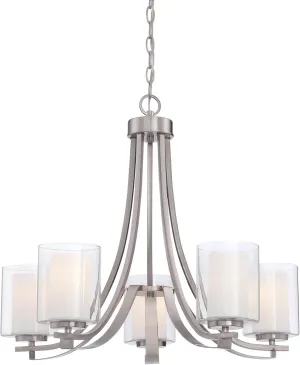 Minka Lavery 4105-84 Parsons Studio Chandelier, 5-Light, 500 Total Watts, 25.5-in H x 23-in W, Brushed Nickel