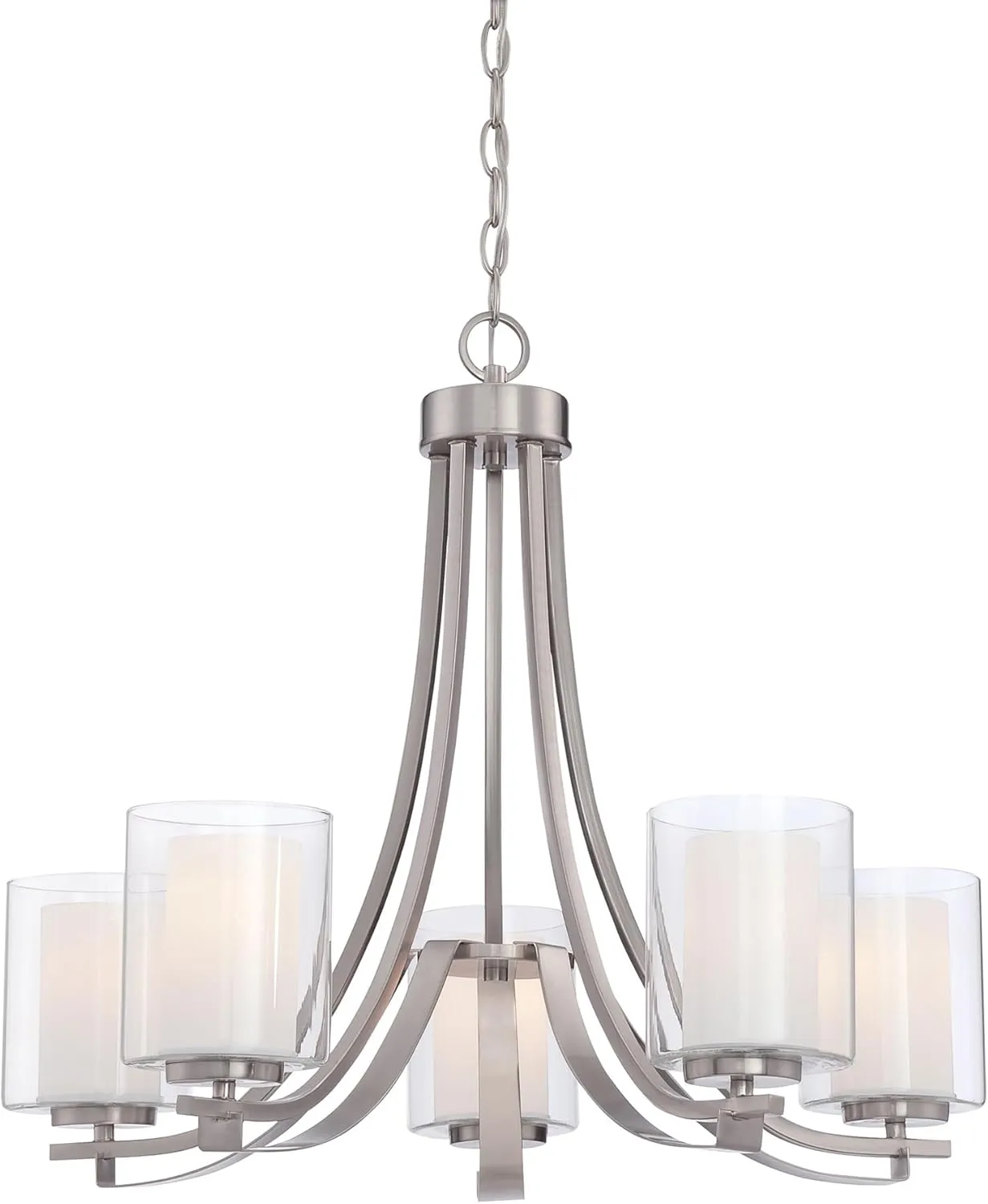 Minka Lavery 4105-84 Parsons Studio Chandelier, 5-Light, 500 Total Watts, 25.5-in H x 23-in W, Brushed Nickel