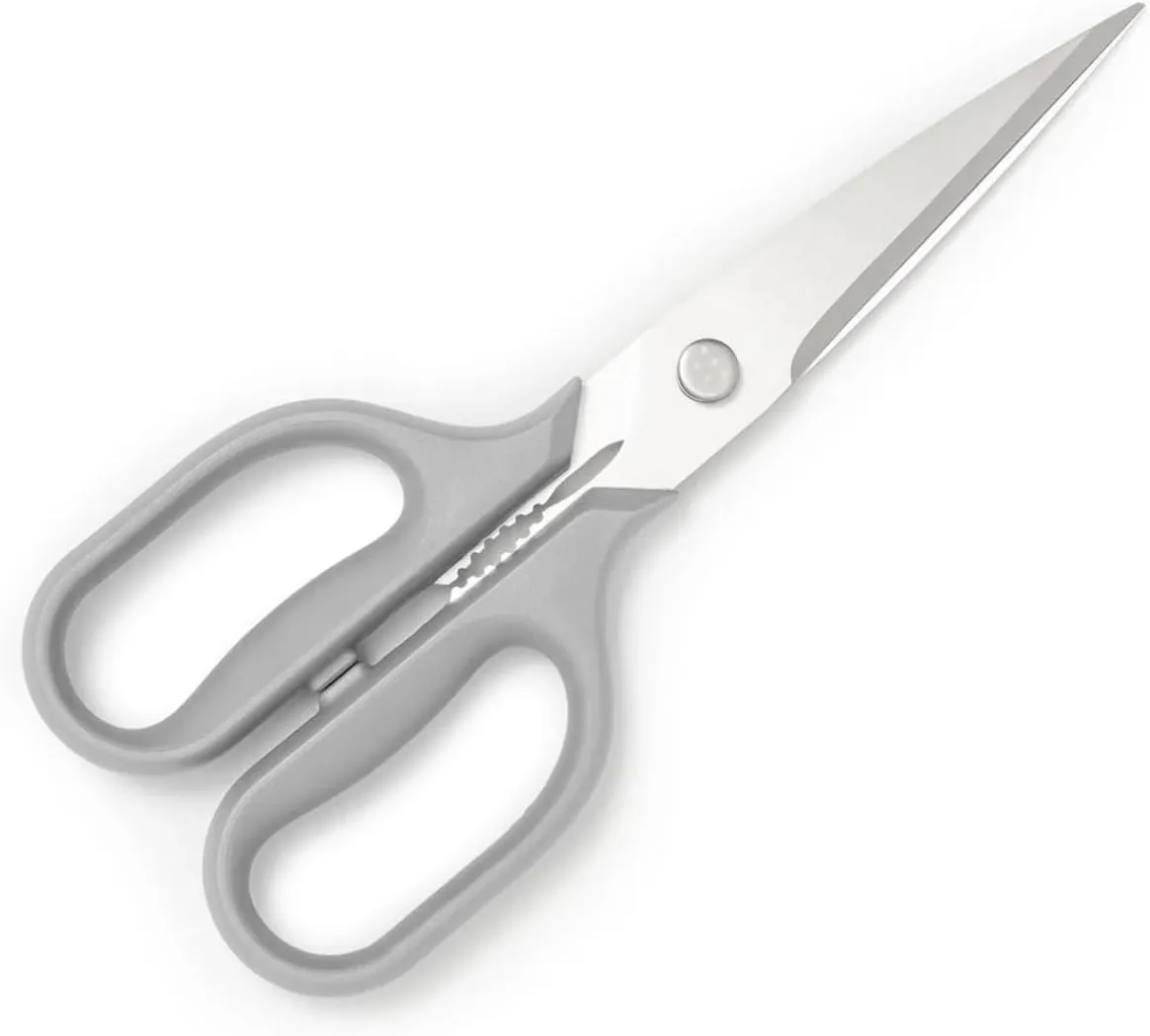 Misen Heavy Duty Kitchen Shears - Versatile Kitchen Scissors for Meat, Poultry & More - Easy Clean Kitchen Shears/Scissors - Ambidextrous Comfort Handle - Gray