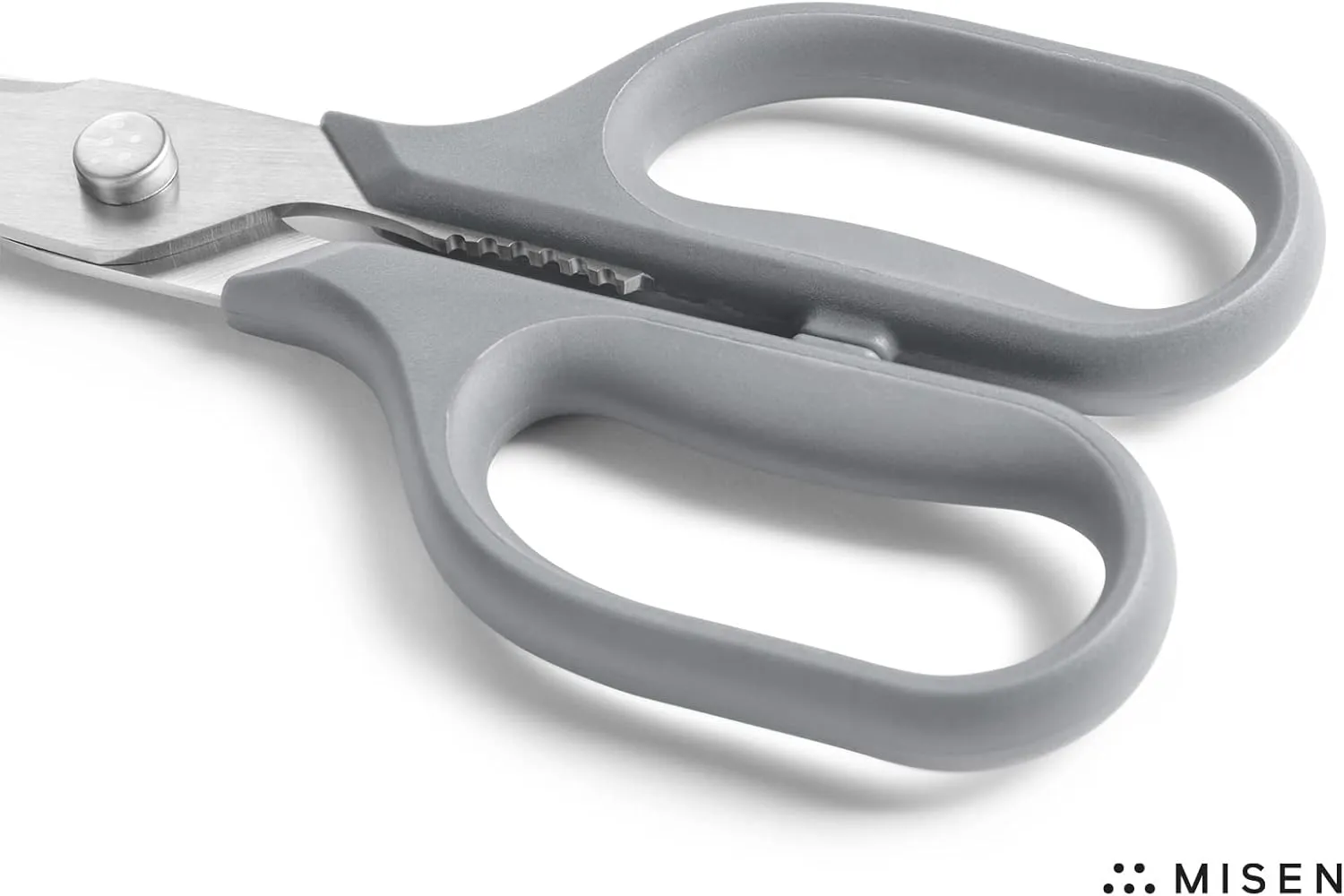 Misen Heavy Duty Kitchen Shears - Versatile Kitchen Scissors for Meat, Poultry & More - Easy Clean Kitchen Shears/Scissors - Ambidextrous Comfort Handle - Gray