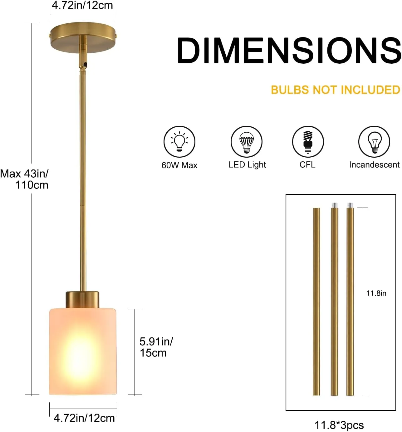 Modern Black Farmhouse Pendant Light with Glass Shade,Industrial Pendant Lighting, Adjustable Hanging Light Fixtures, Farmhouse Pendant Lighting