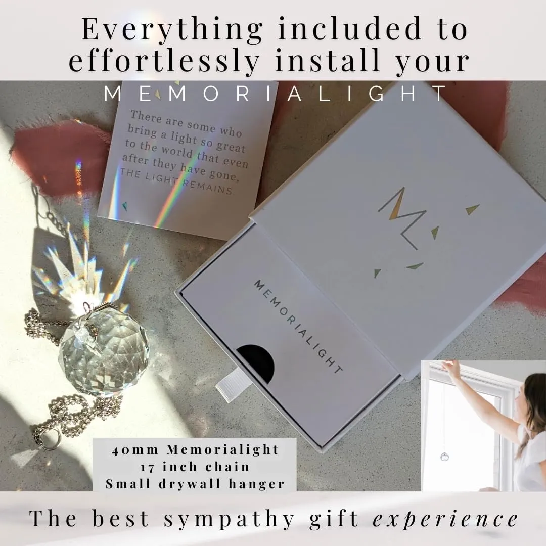 Modern Grief Gift, 40mm Crystal Ornament Rainbow Maker, Unique Memorial Gifts for Loss of Family, Loved Ones, Miscarriage, Best for Funerals, Sympathy, Bereavement, Daily Remembrance
