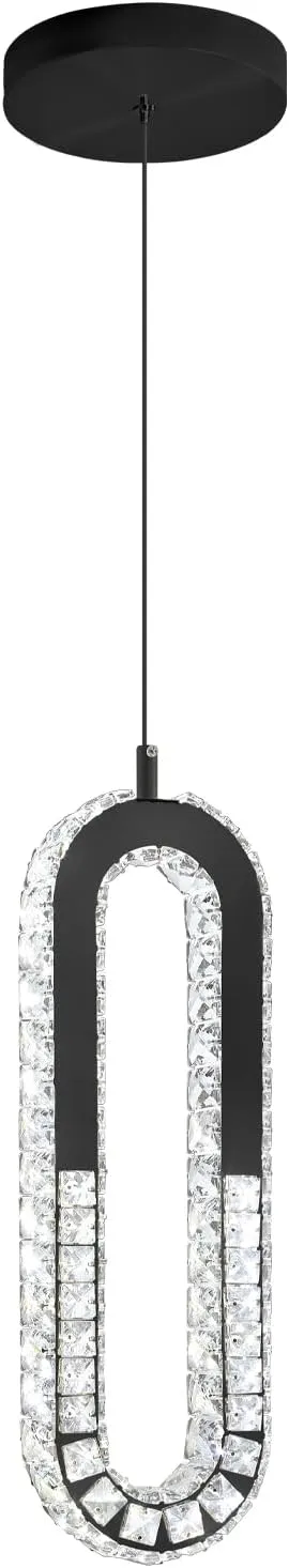 Modern Pendant Lighting 1-Light Chandelier Black Pendant Light Indoor Hanging Light Fixture for Kithchen Island Dinning Room Bedroom