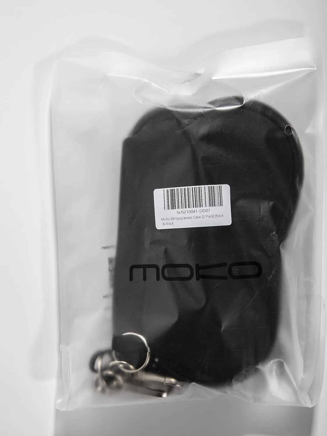MoKo Sunglasses Soft Case 2 Pack, Ultra Light Portable Neoprene Zipper Glasses Case, Eyeglass Safety Pouch Box with Belt Clip