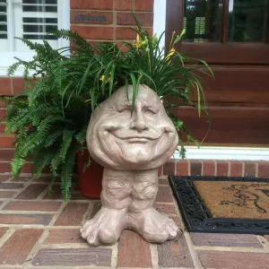 Moptrek styles 37007 Papa John Face Planter 18" Stone Wash Garden Statue