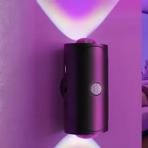 Motion Sensor Light Indoor, Motion Sensor Night Light, USB Type-C Charging, Magnetic Stand, Colorful Neon Color Change, Wall Light for Bedroom, Bathroom, Patio, Doorway Scenes(Black