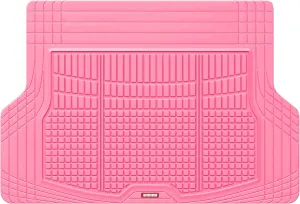 Motor Trend FlexTough Rear Cargo Mat – Heavy-Duty Trimmable Car Trunk Mat for Back of SUV, Universal Rear Cargo Liner for SUV, Flexible Trunk Liner, Automotive Floor Mats & Cargo Liners (Pink)