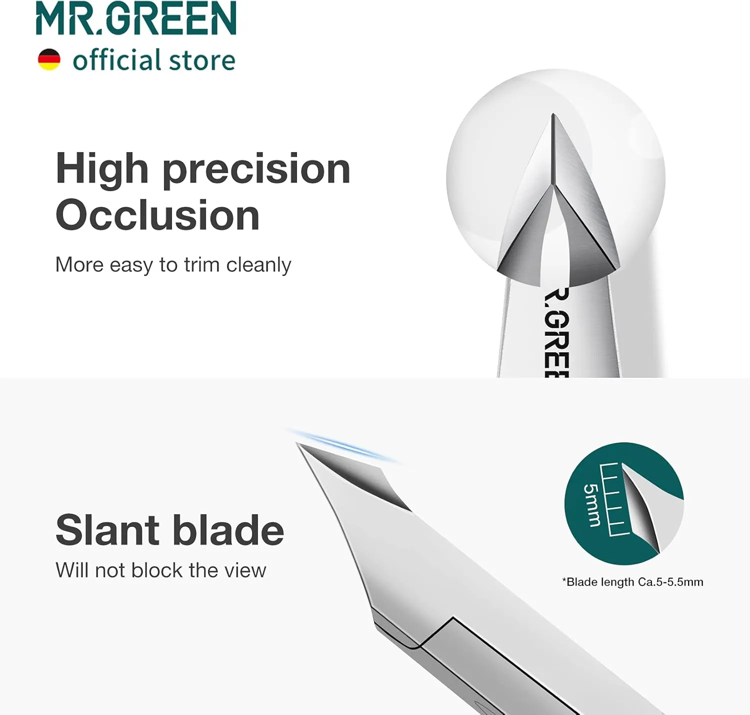 MR.GREEN Cuticle Nippers Gorgeous Colorful Cuticle Scissors Nail Manicure Clippers Trimmer Dead Skin Remover Cutters Beauty Tool (Colored Titanium Pusher)