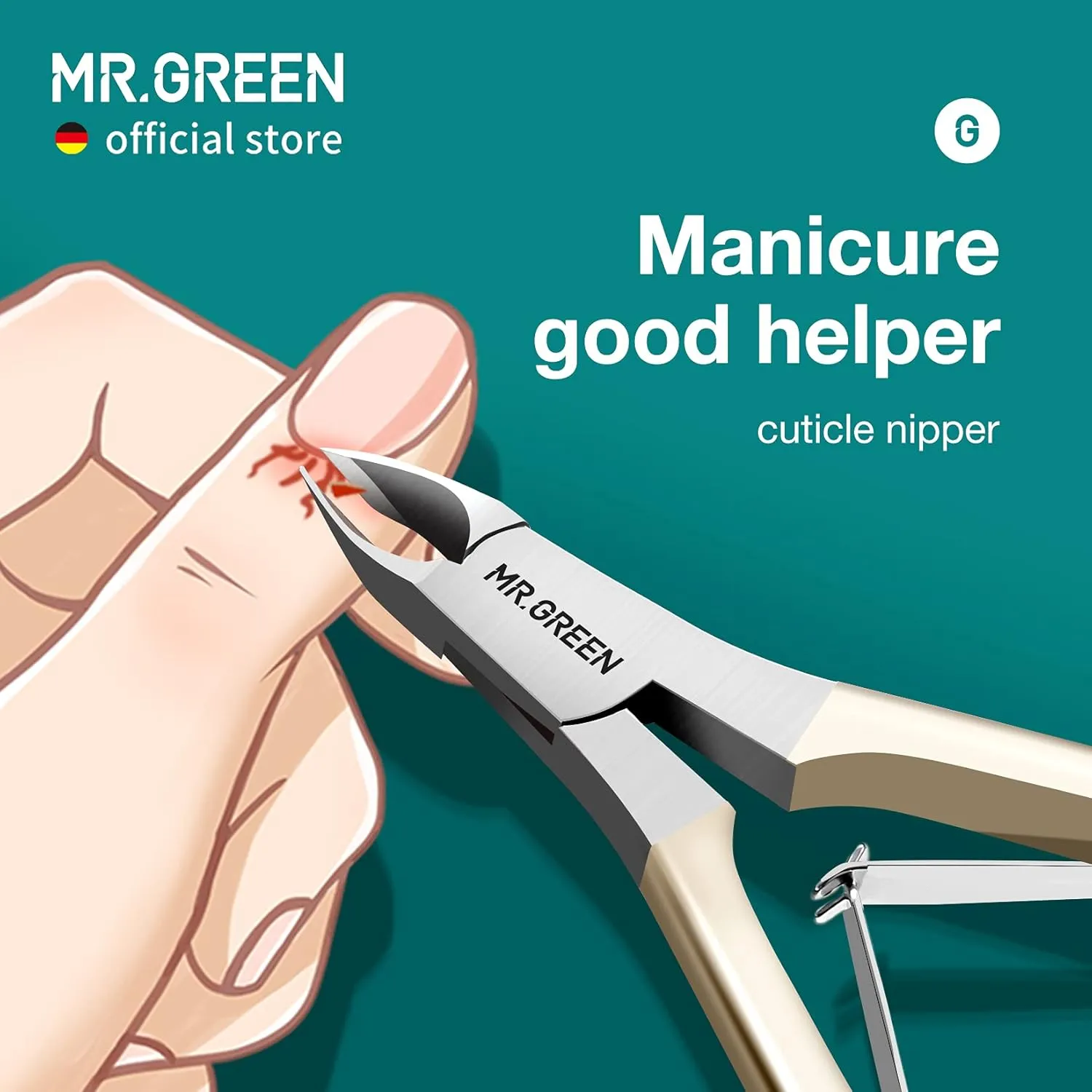 MR.GREEN Cuticle Nippers Gorgeous Colorful Cuticle Scissors Nail Manicure Clippers Trimmer Dead Skin Remover Cutters Beauty Tool (Nickel Pearl)