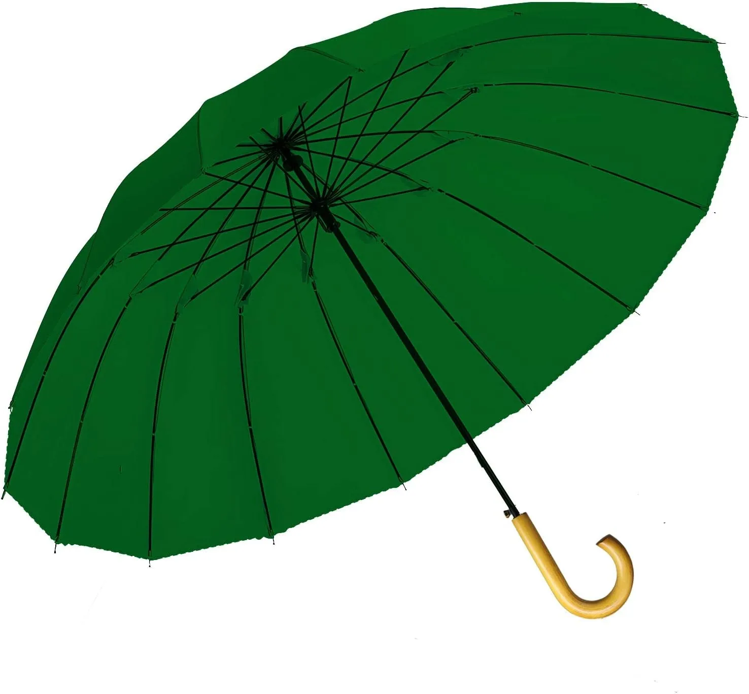 MRTLLOA 52 Inch Windproof Large Umbrellas for Rain, 16 Ribs, J Wooden Handle, 210T High-density Fabric Golf Stick Umbrella