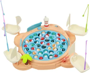 Multiple Activity Toy,Electric Rotating Magnetic Fishing Game | Family Interactive Toy with Lights & Music | Fishing Board Game for Cognitive Development