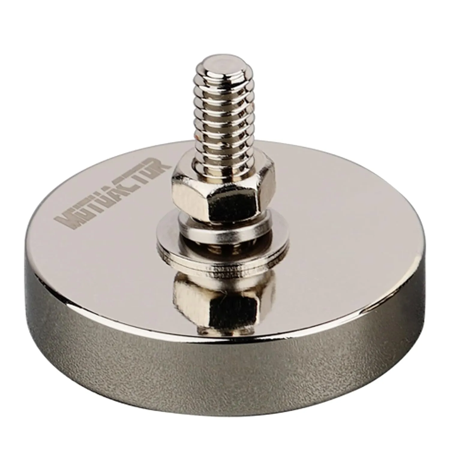 MUTUACTOR 2PCS Super Strong Neodymium Round Magnet Base with 1/4''-20 Male Threaded Stud,150lb Pulling Force Magnetic Mount Heavy Duty Magnets for Led Lighting Camera Tools and Others Equipments