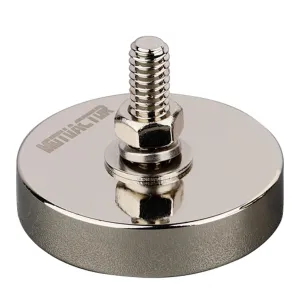 MUTUACTOR 2PCS Super Strong Neodymium Round Magnet Base with 1/4''-20 Male Threaded Stud,150lb Pulling Force Magnetic Mount Heavy Duty Magnets for Led Lighting Camera Tools and Others Equipments