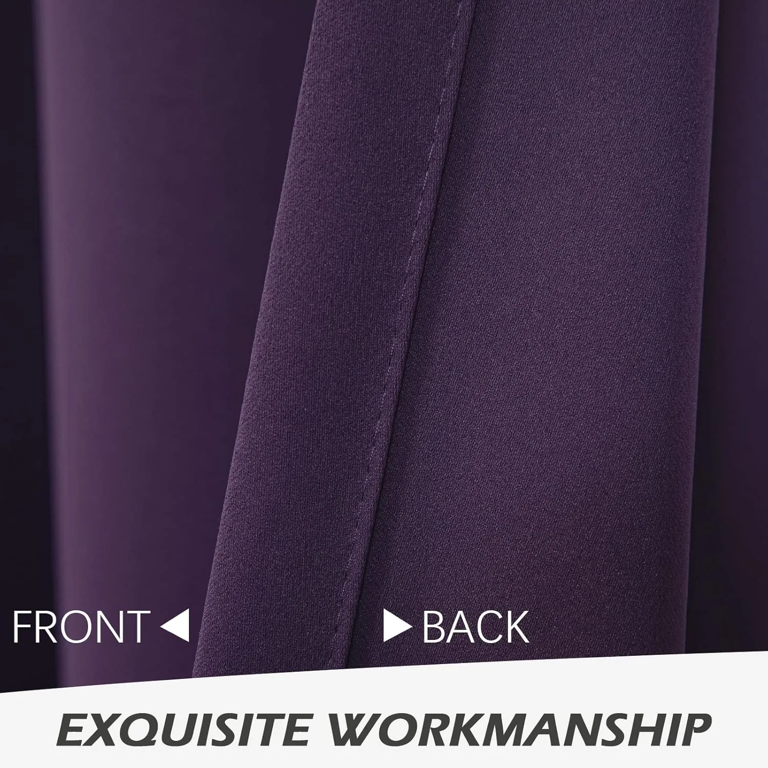MYSKY HOME Bedroom Curtains 84 Inch Long Blackout Curtains for Living Room Dark Purple Curtains Grommet Window Curtains Privacy Protect Room Darkening Single Panel Curtains, 52 x 84 Inch, Purple