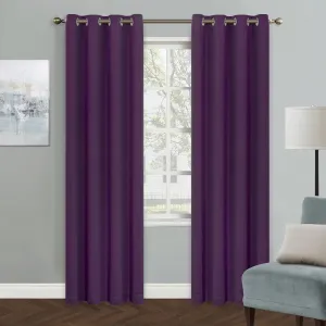 MYSKY HOME Bedroom Curtains 84 Inch Long Blackout Curtains for Living Room Dark Purple Curtains Grommet Window Curtains Privacy Protect Room Darkening Single Panel Curtains, 52 x 84 Inch, Purple