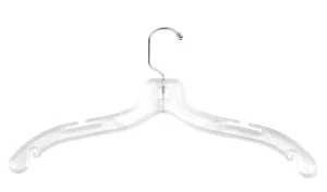 NAHANCO 505HU Plastic Shirt/Dress Hangers with Chrome swivel Hook, Middle Heavy Weight, 17", Clear (Pack of 50)