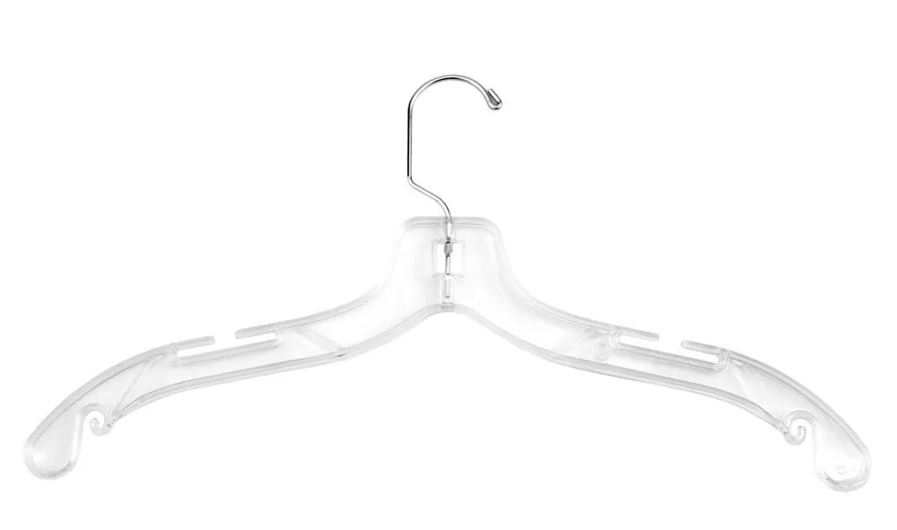 NAHANCO 505HU Plastic Shirt/Dress Hangers with Chrome swivel Hook, Middle Heavy Weight, 17", Clear (Pack of 50)
