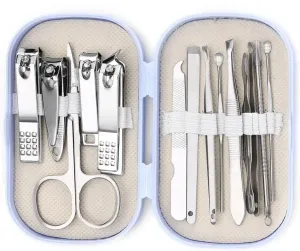 Nail Clipper 14 Piece Nail Care Kit Stainless Steel Manicure & Pedicure Set with Nail Scissors Clippers Ear Digging Spoon Men & Wo Sharp Nail Clipper Set(Blue)