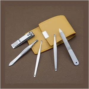 Nail Clippers Set Durable Portable Nail Clippers Beauty Manicure Built-in Nail File Personal Care Set Mini 6 Piece Set Yellow Beauty Tool Portable Set