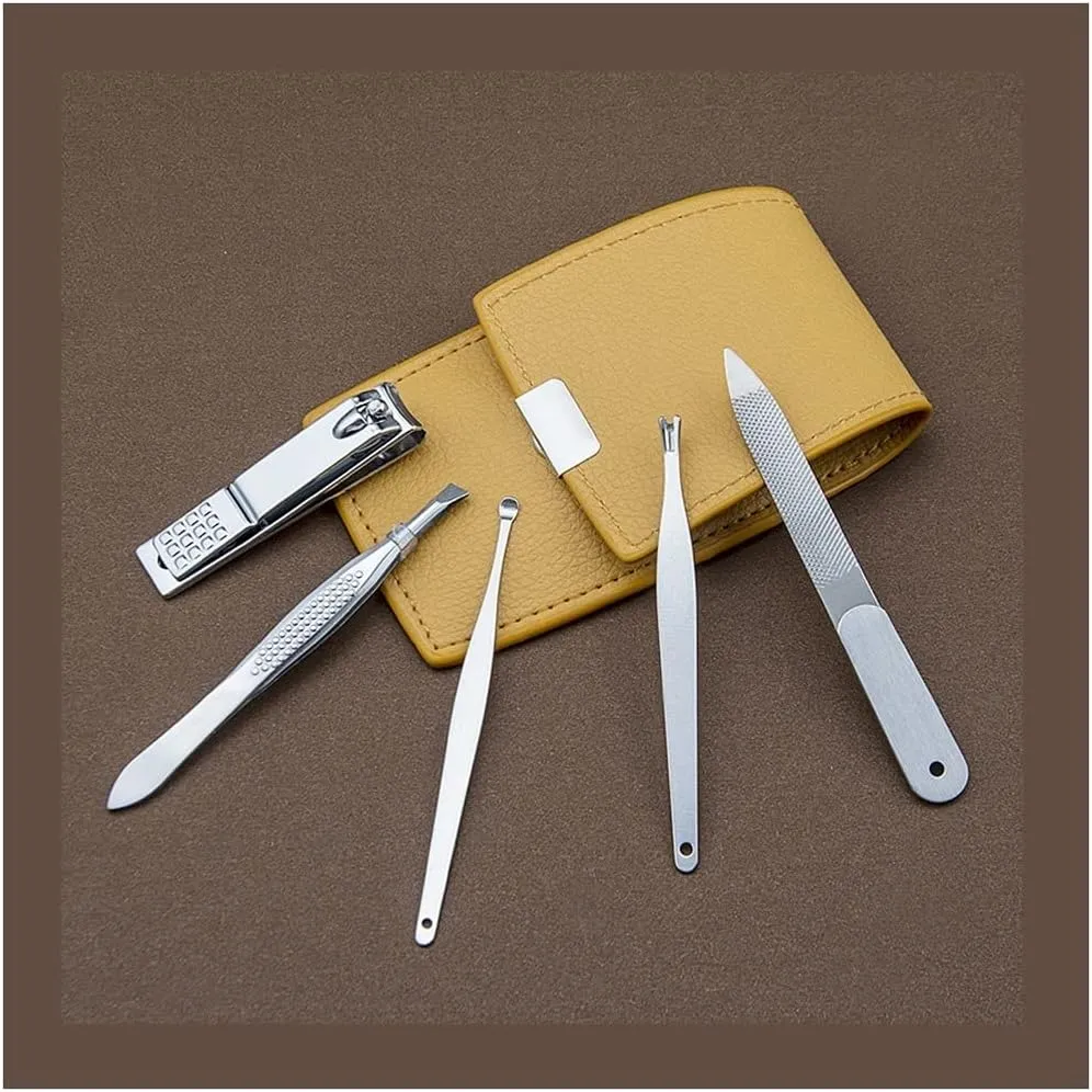 Nail Clippers Set Durable Portable Nail Clippers Beauty Manicure Built-in Nail File Personal Care Set Mini 6 Piece Set Yellow Beauty Tool Portable Set