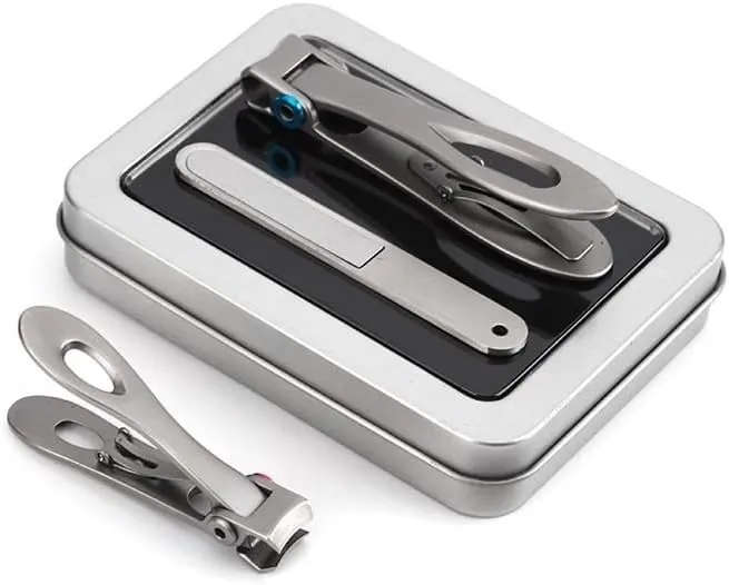 Nail Clippers Set Manicure Pedicure Built-in Nail File Nail Clipper Set Household Mini Ladies and Man 3 Pieces Silver Beauty Tool Portable Set