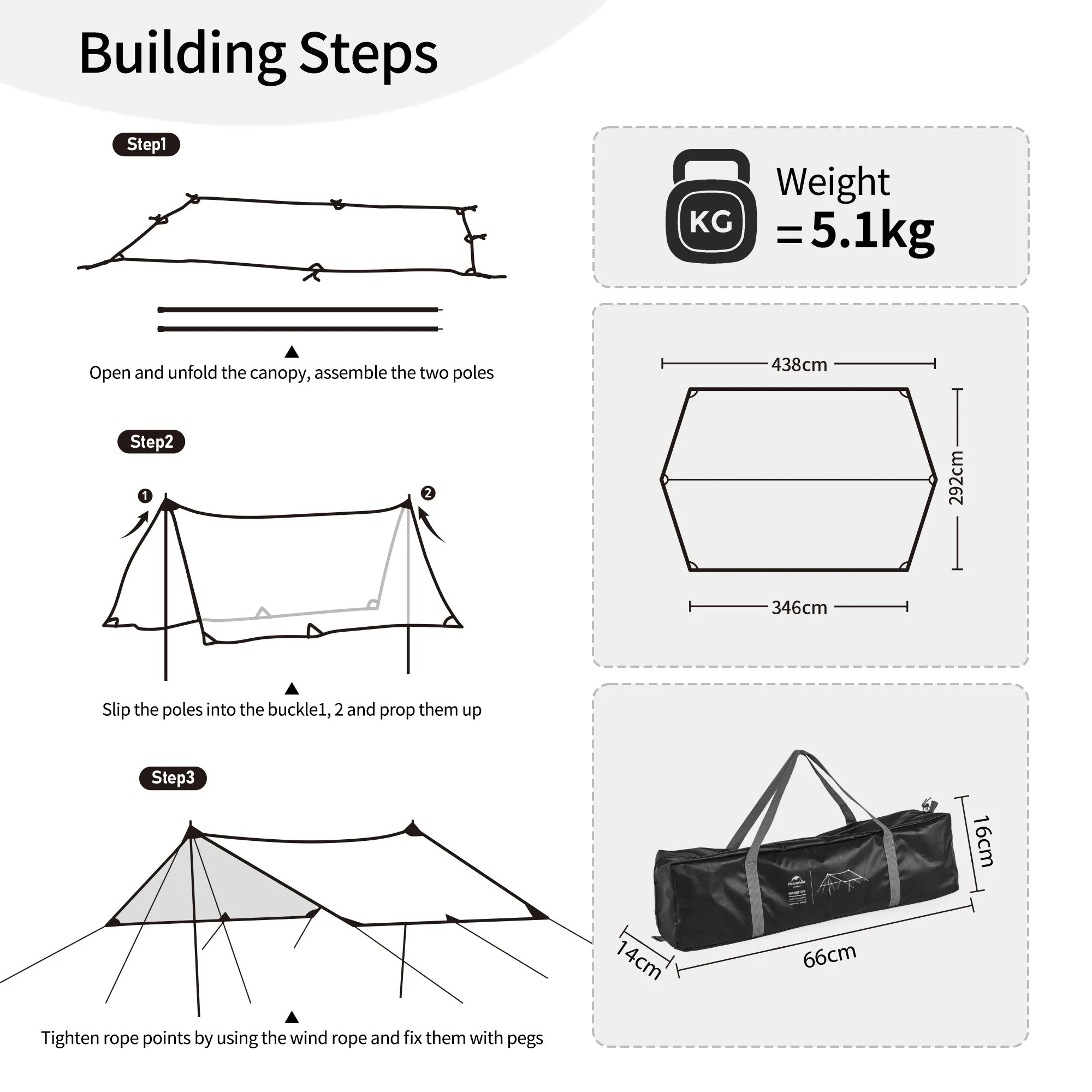 Naturehike Vinyl Camping Canopy