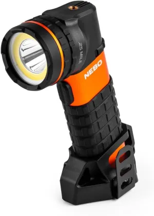 NEBO Master Series SL25 Rechargeable Spotlight & Floodlight | 600 Lumens, 10.5 Hour Run Time, 1/4 Mile Beam Flashlight, Waterproof, Powerful Magnetic Base, Includes Charging Cable