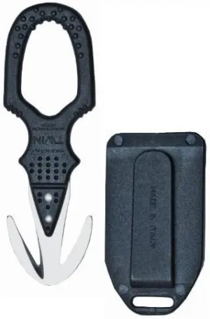 New Safety and Rescue Scuba Diver Twin Line Cutter with Hard Plastic Sheath - Midnight Stealthy Black