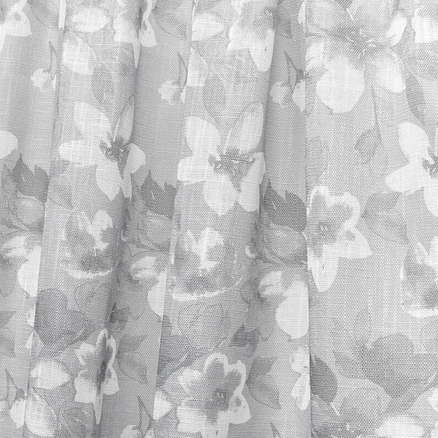 Nicole Miller New York Dara Light Filtering, Semi Sheer Rod Pocket Curtain Panels, 54"x63", Grey, Set of 2