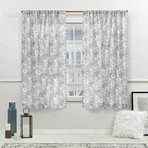Nicole Miller New York Dara Light Filtering, Semi Sheer Rod Pocket Curtain Panels, 54"x63", Grey, Set of 2