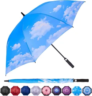 NOOFORMER 62/68 Inch Automatic Open Windproof Waterproof Golf Umbrella Extra Large Oversize Double Canopy Vented Rain Stick Umbrellas for Men Women Multiple Colors