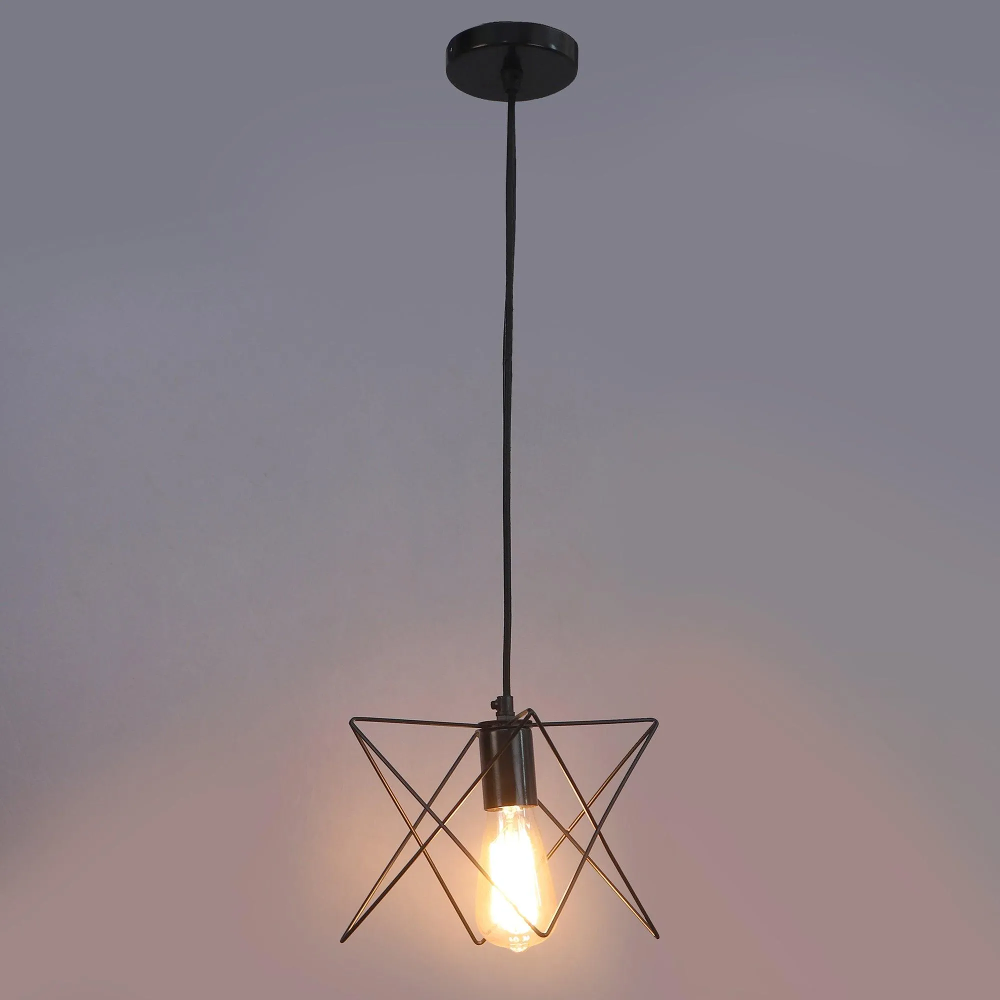 Nordic Black Vintage Metal Single Hanging Light by SS Lightings