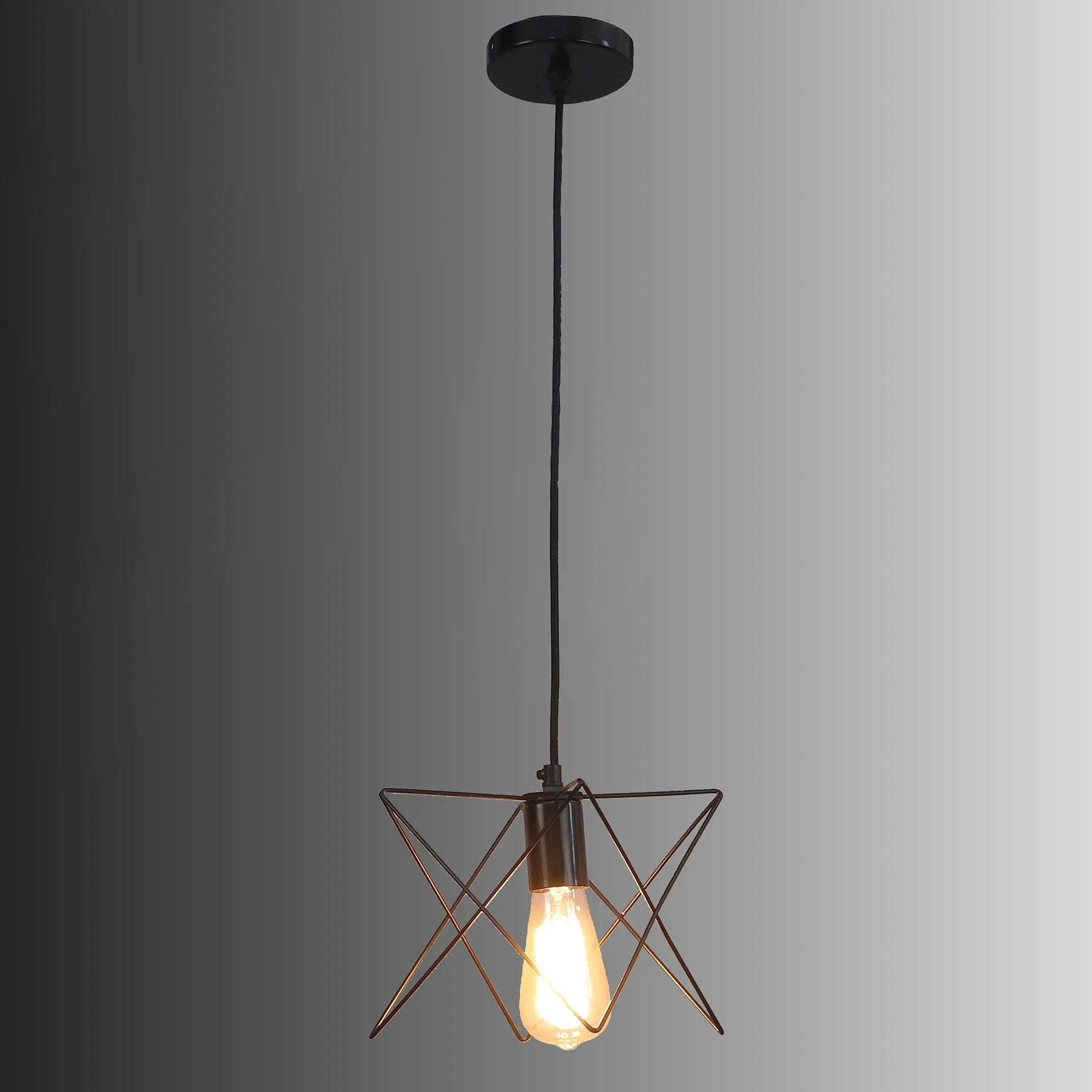 Nordic Black Vintage Metal Single Hanging Light by SS Lightings
