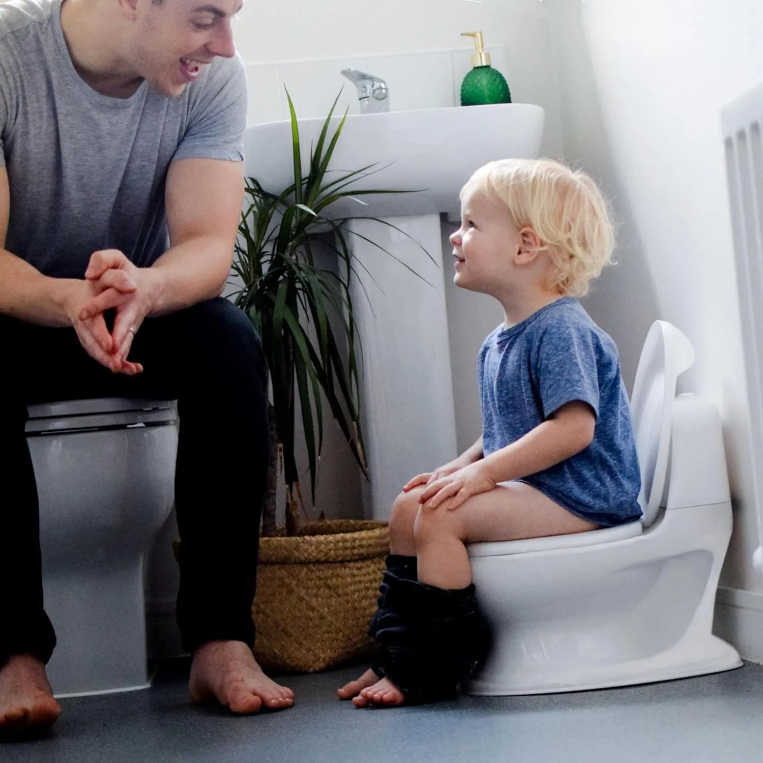 Nuby My Real Potty Training Toilet with Life-Like Flush Button and Sound - 18  Months - White