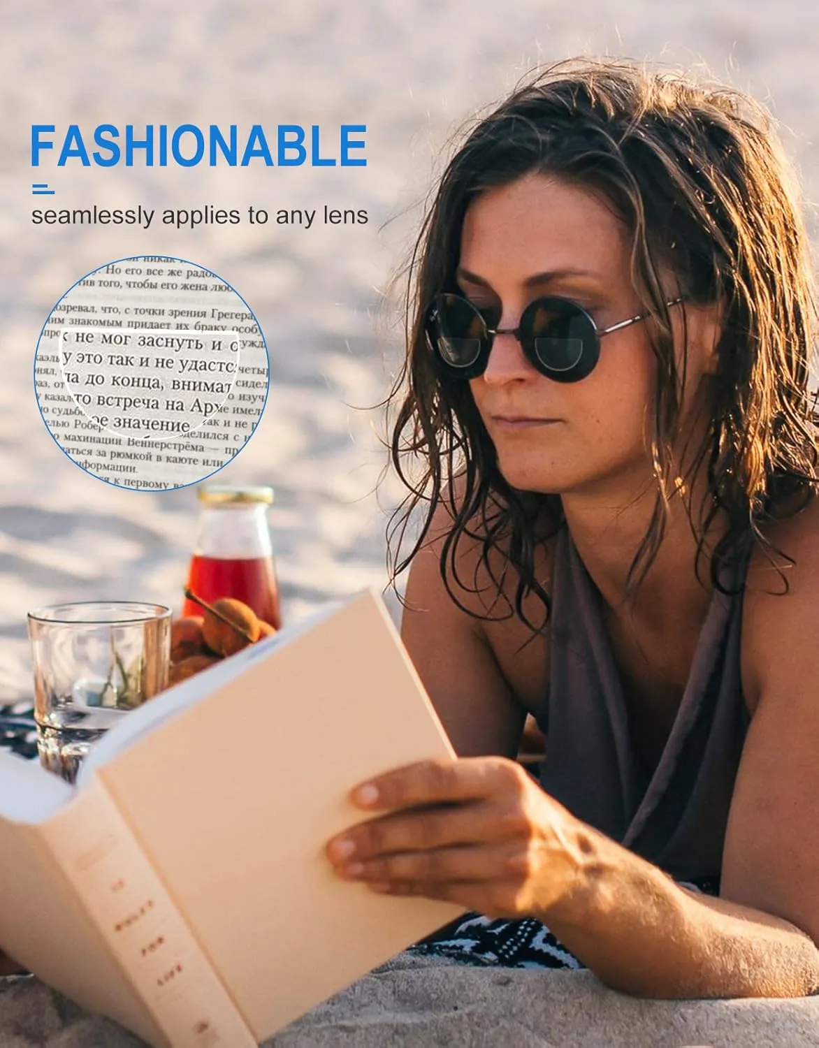 OKH Stick-on Bifocal Lenses, Convert Sunglasses, Goggles, or Glasses into Magnified Readers, Reusable, No Water Needed